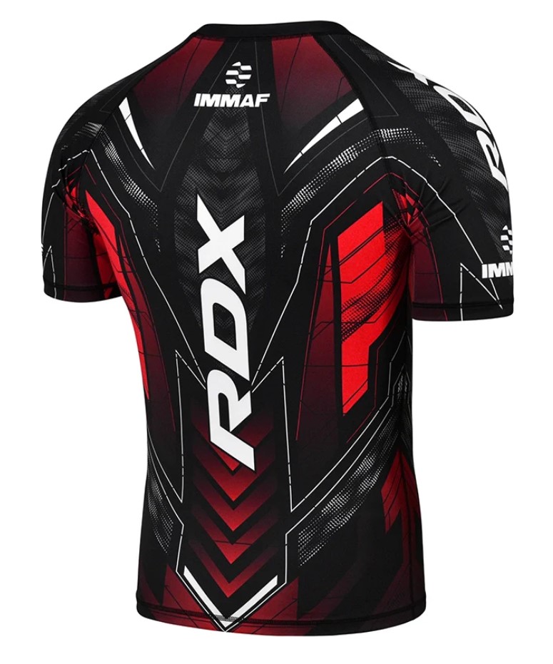 RDX Rash Guard IMMAF, Schwarz-Rot 2