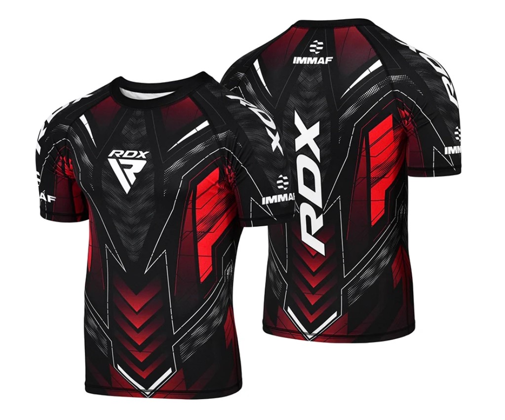 RDX Rash Guard IMMAF, Schwarz-Rot 3