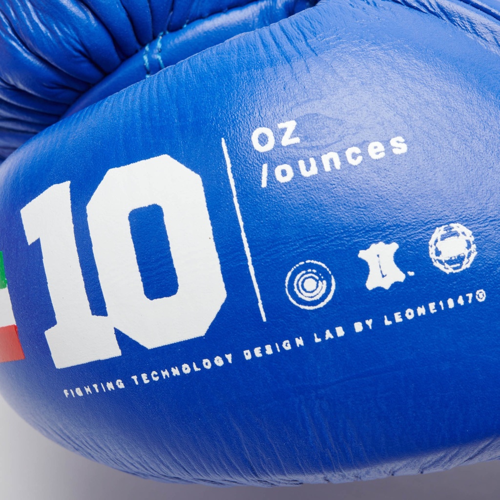 Leone Boxhandschuhe Shock Plus mit Schnürung, Blau 7