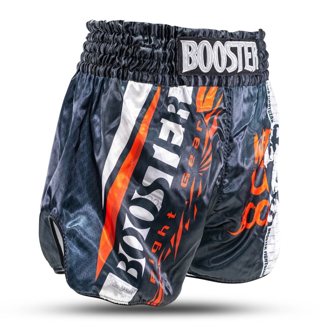 Booster Muay Thai Shorts Performance, Schwarz-Orange 2