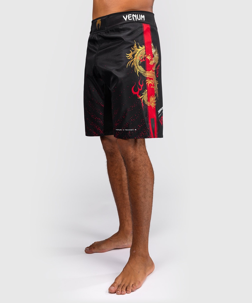 Venum Fight Shorts X Tekken 8 Marshall Law, Schwarz-Rot-Gold 3