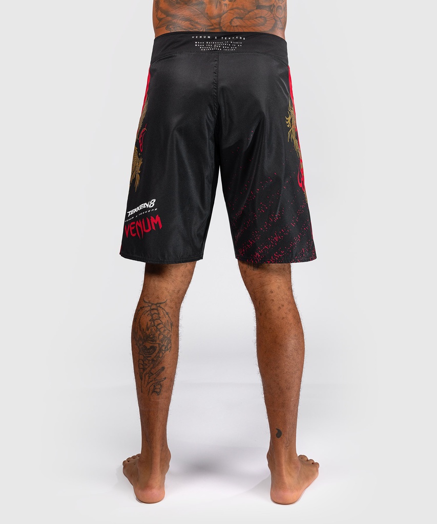 Venum Fight Shorts X Tekken 8 Marshall Law, Schwarz-Rot-Gold 4