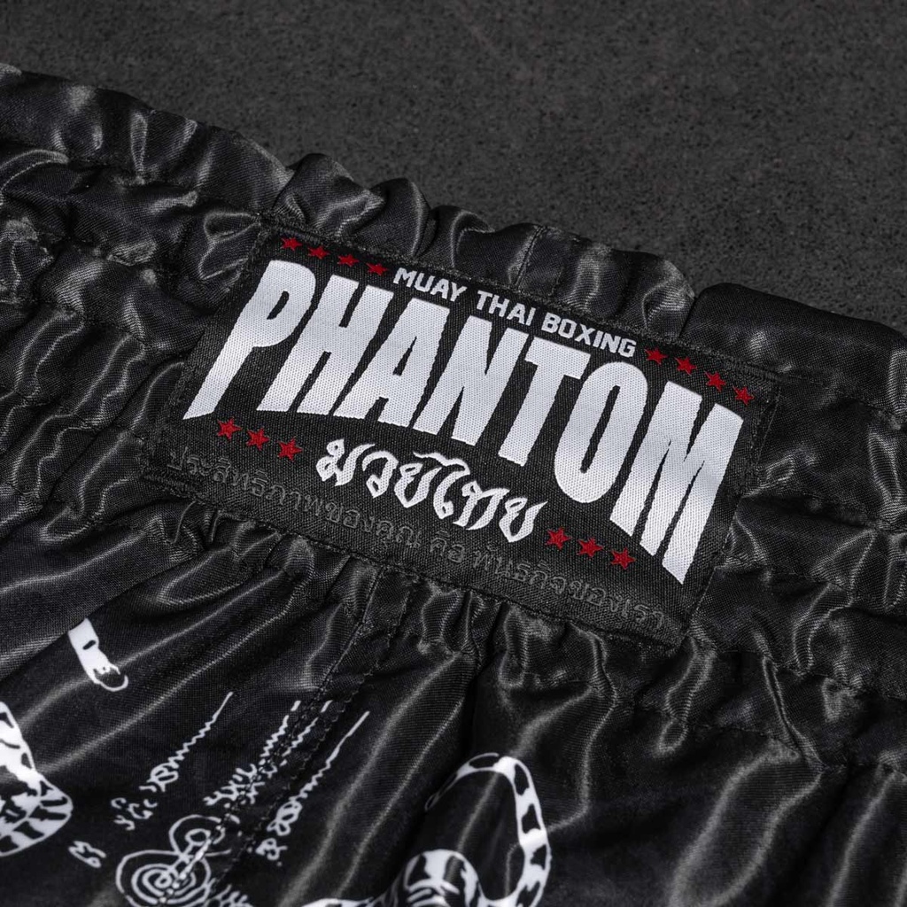 Phantom Muay Thai Shorts Sak Yant, Schwarz-Weiß 7