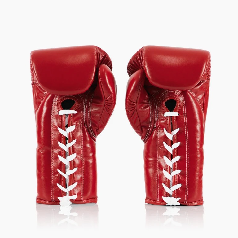 Fairtex Boxhandschuhe Pro Fight BGL6 10oz mit Schnürung, Rot 4