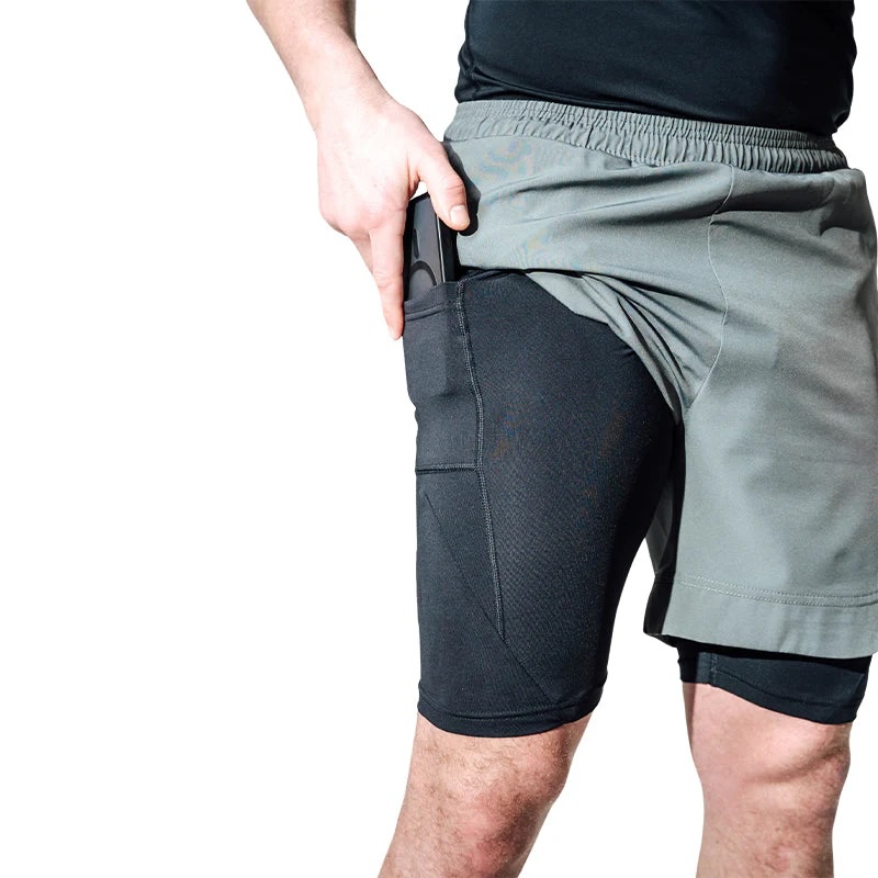 RDX Fight Shorts T16 2-in-1, Grau 2