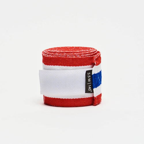 Leone Boxbandagen 3,5m Halbelastisch, Rot-Weiss-Blau 5