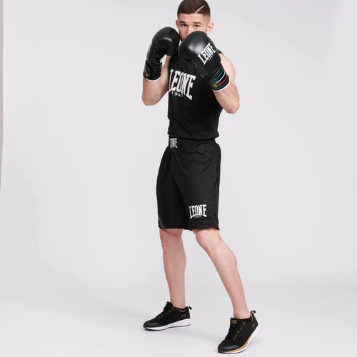 Leone Boxhandschuhe Flag, Schwarz