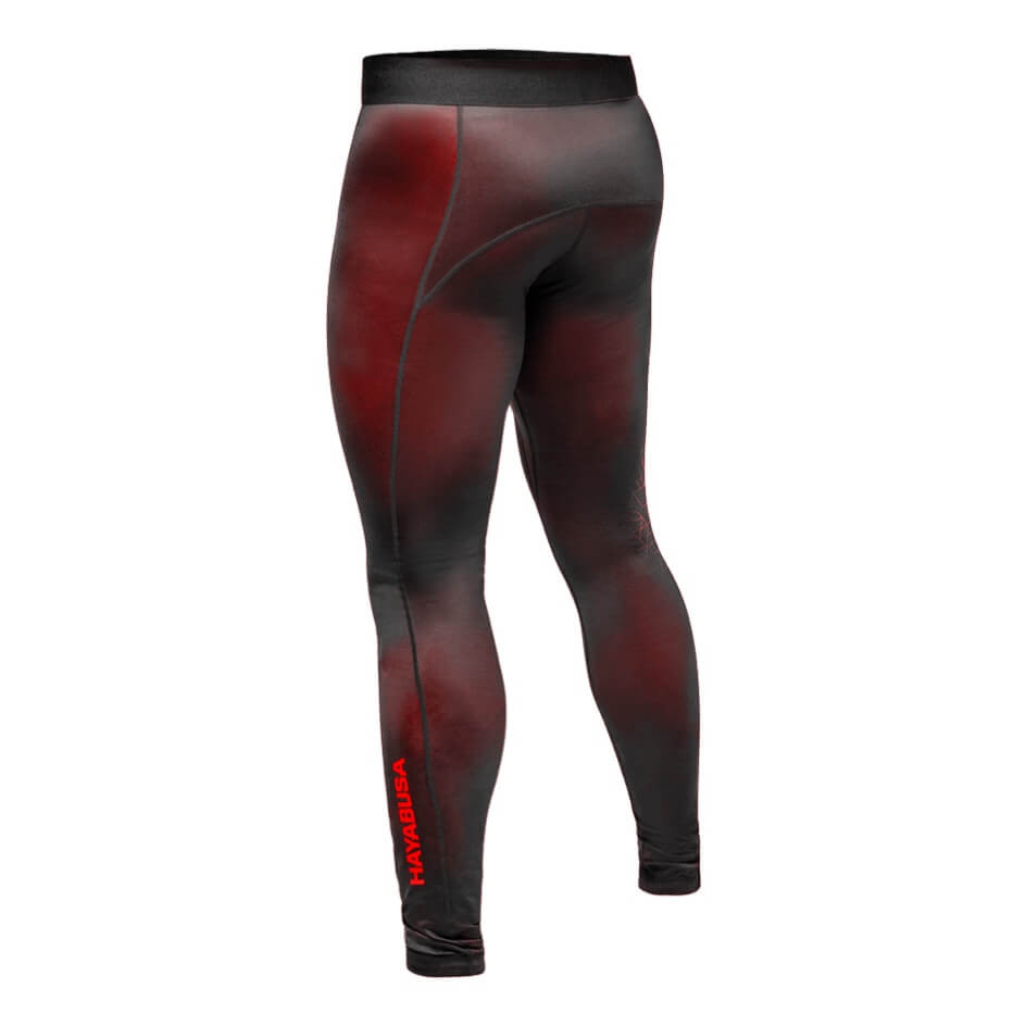 Hayabusa Compression Pants Geo, Schwarz-Rot 2
