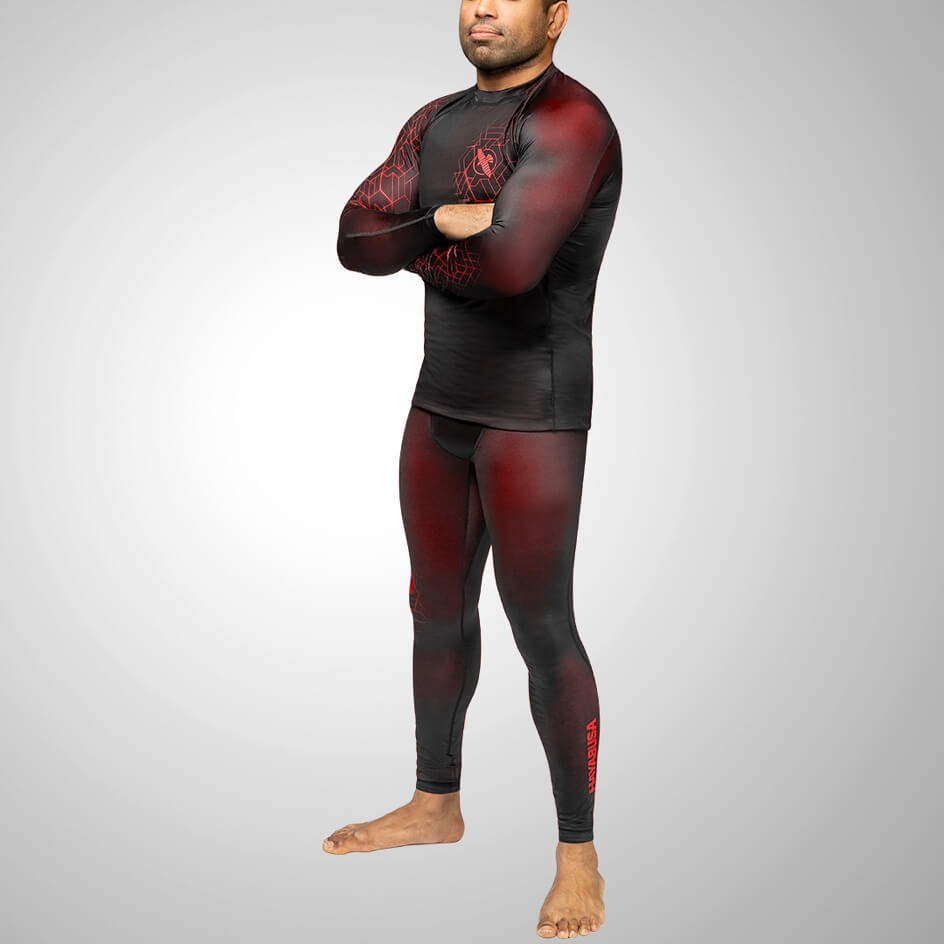 Hayabusa Compression Pants Geo, Schwarz-Rot 3