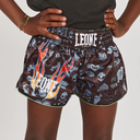 Leone Muay Thai Shorts Flames Kids, Schwarz 4