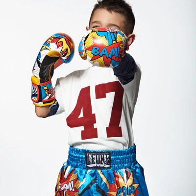 Leone Muay Thai Shorts Hero Kids, Blau 3