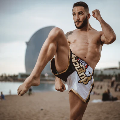 Leone Muay Thai Shorts Siam, Schwarz-Weiß