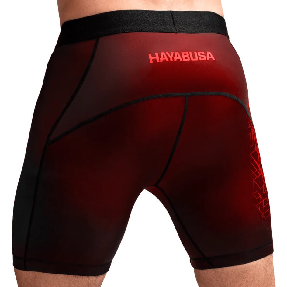 Hayabusa Compression Shorts Geo, Schwarz-Rot 2