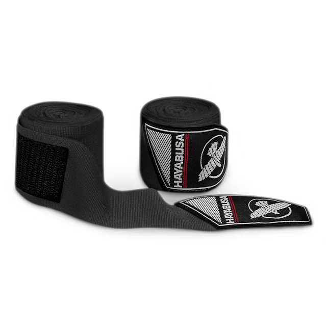 Hayabusa Boxbandagen Perfect Stretch 4,5m Halbelastisch, Schwarzwwwwwwwwwwwww