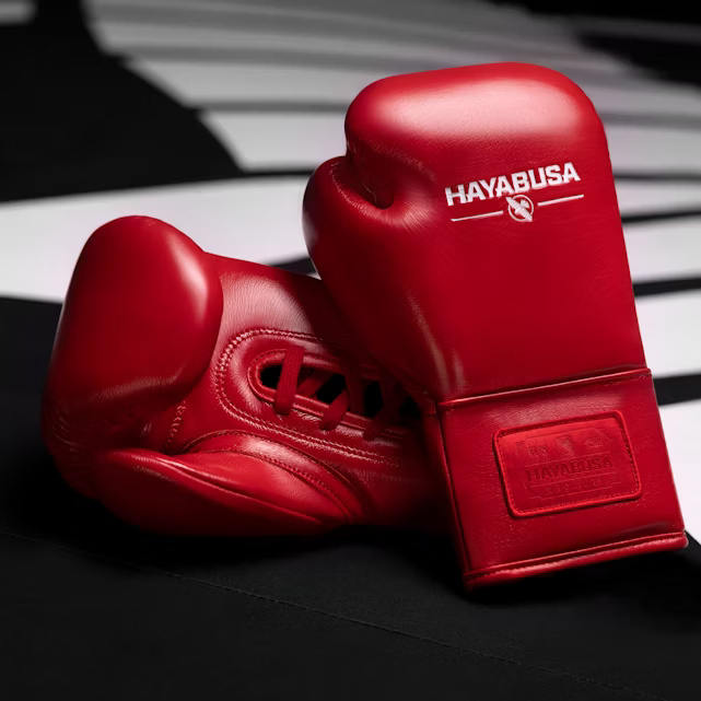 Hayabusa Boxhandschuhe Pro Fight Pferdehaar mit Schnürung, Rot