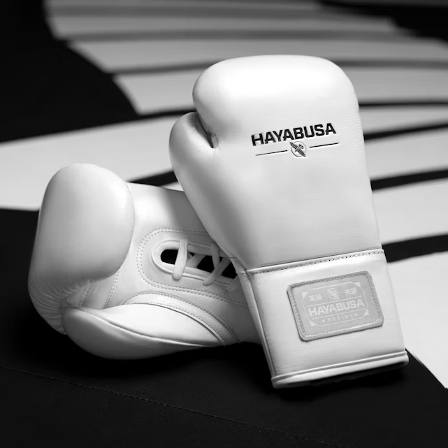 Hayabusa Boxhandschuhe Pro Fight Pferdehaar mit Schnürung, Weiß 7