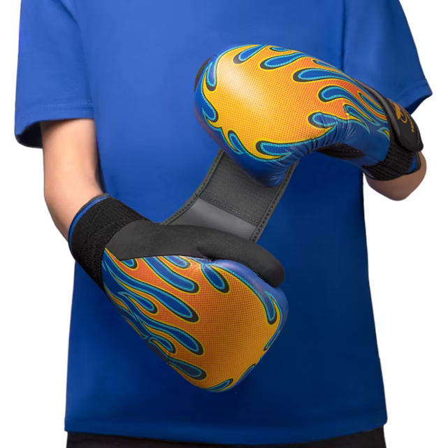 Hayabusa Boxhandschuhe S4 Junior Epic Flames, Blau-Gelb