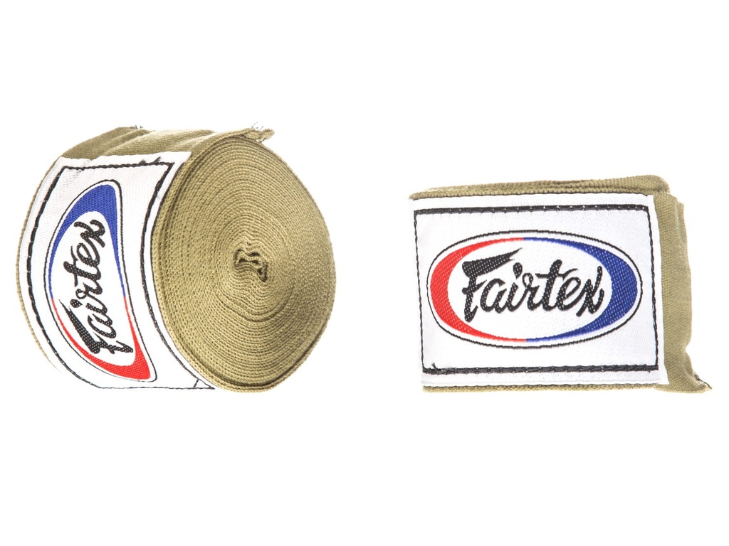 Fairtex Boxbandagen 4,5m Halbelastisch,  Olivgrün