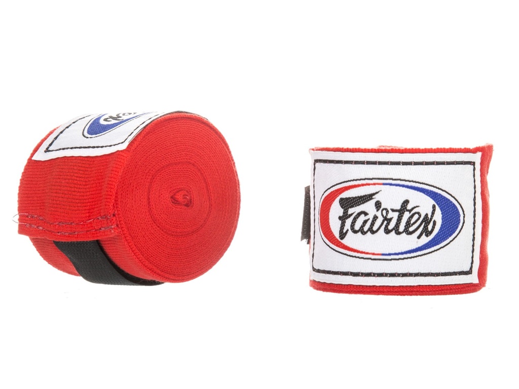 Fairtex Boxbandagen 4,5m Halbelastisch, Rot 3