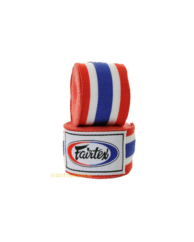Fairtex Boxbandagen 4,5m Halbelastisch, Rot-Weiss-Blau 2