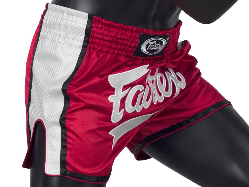 Fairtex Muay Thai Shorts BS1704, Rot-Weiß 4