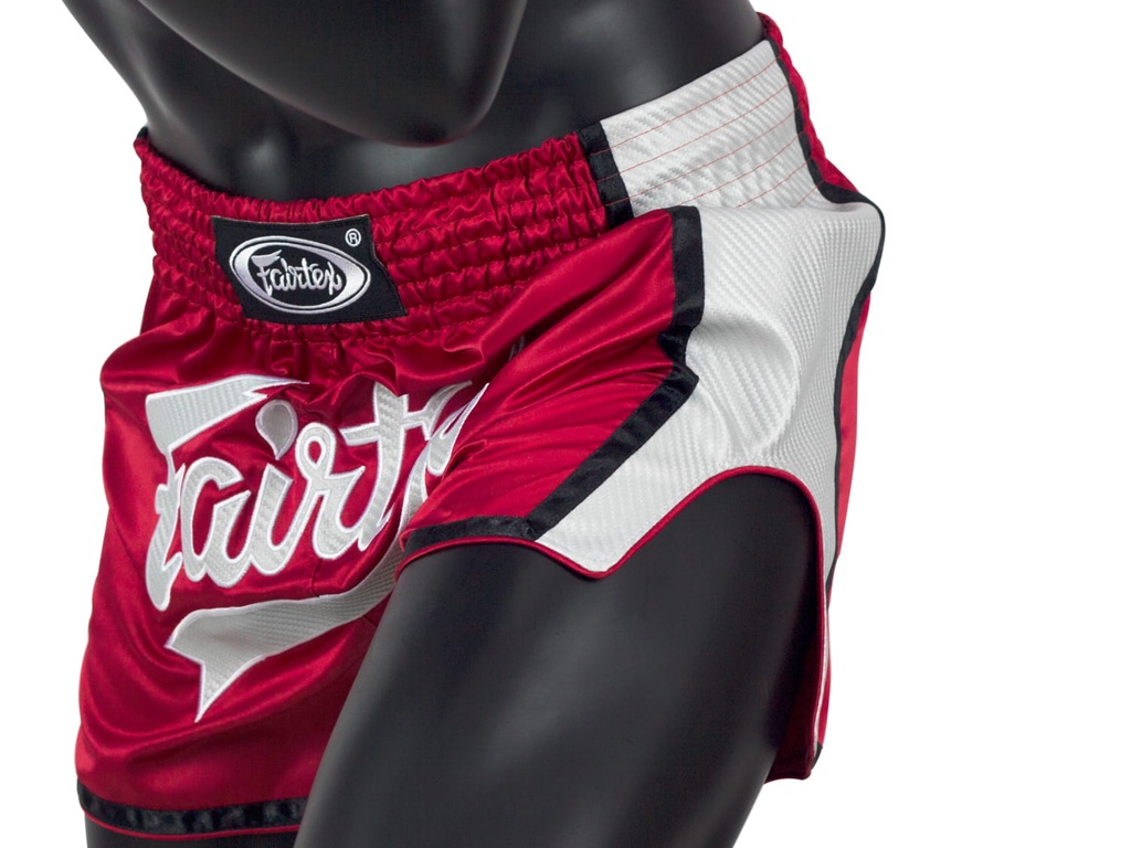 Fairtex Muay Thai Shorts BS1704, Rot-Weiß 5