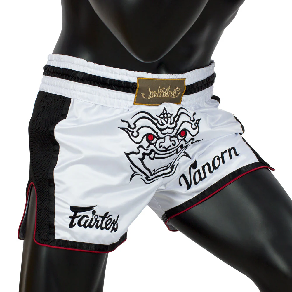 Fairtex Muay Thai Shorts BS1712 Varnon, Weiß 4