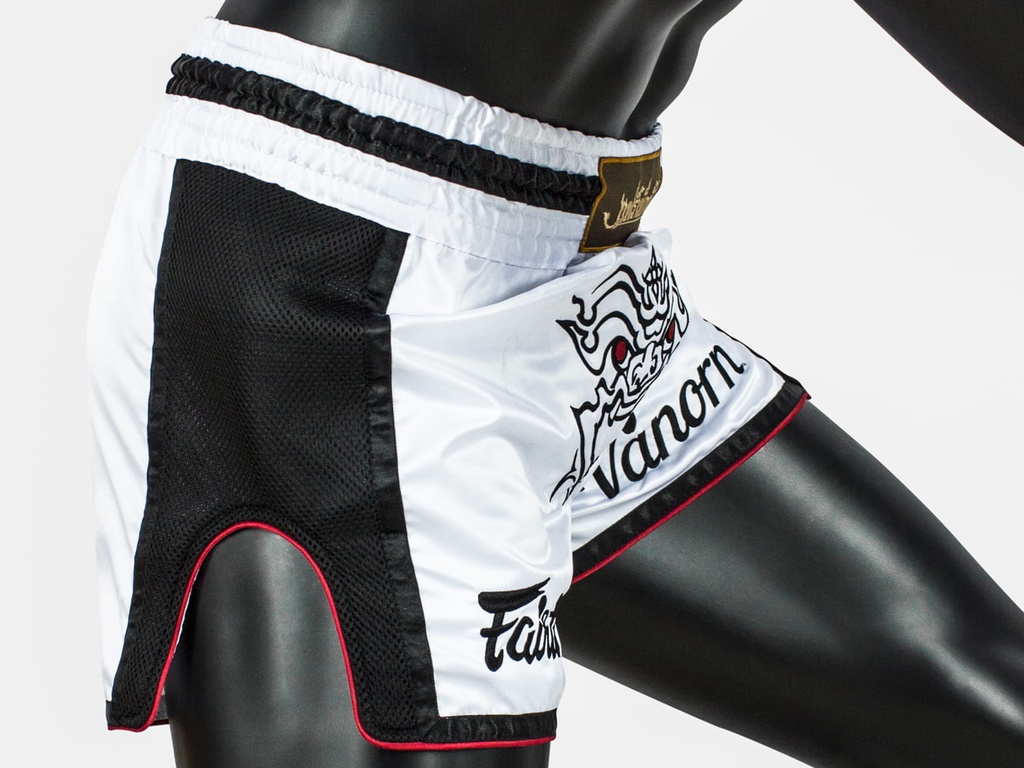 Fairtex Muay Thai Shorts BS1712 Varnon, Weiß 5