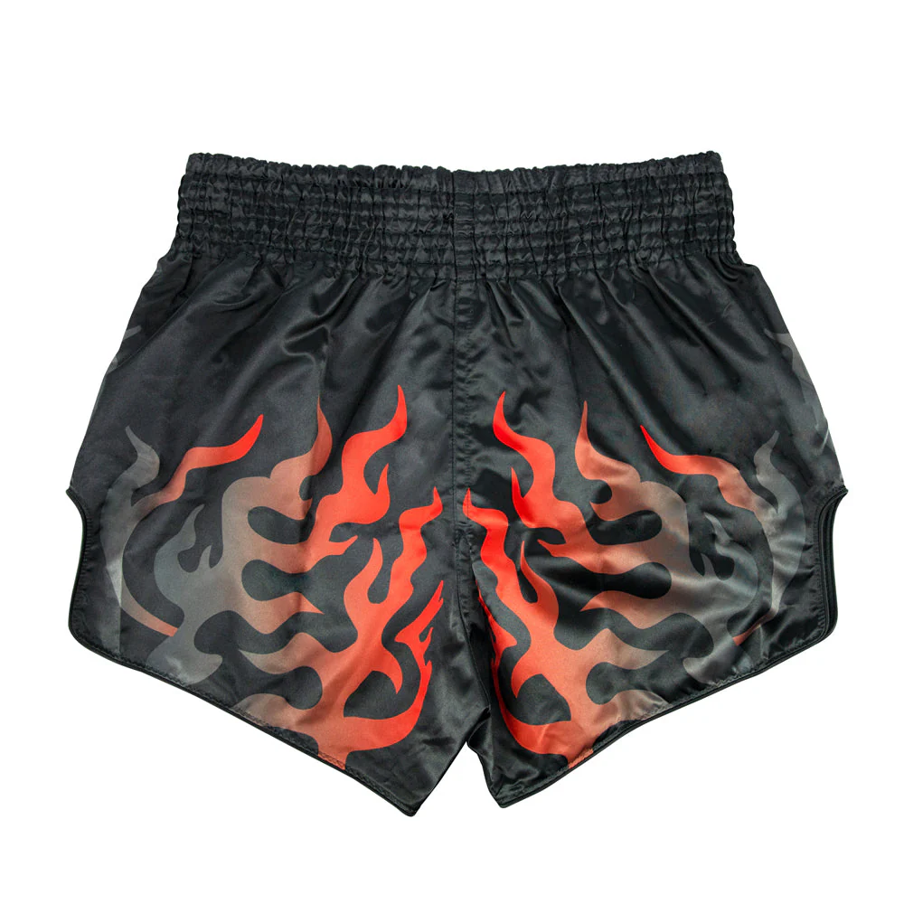 Fairtex Muay Thai Shorts BS1921 Volcano, Schwarz-Rot 2