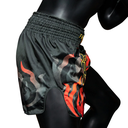 Fairtex Muay Thai Shorts BS1921 Volcano, Schwarz-Rot