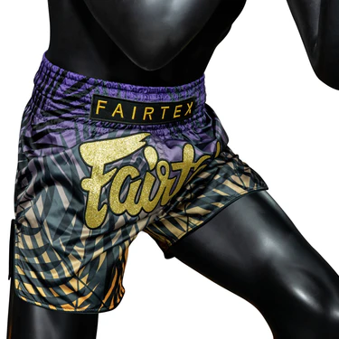 Fairtex Muay Thai Shorts BS1941 Short Dawn, Blau-Gelb 4