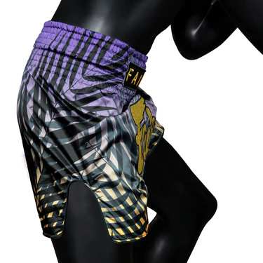 Fairtex Muay Thai Shorts BS1941 Short Dawn, Blau-Gelb 5