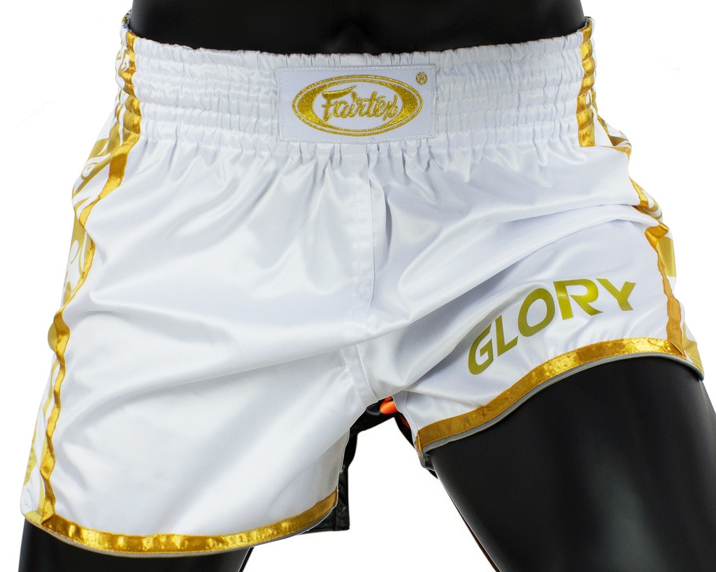 Fairtex Muay Thai Shorts Glory BSG2, Weiß-Gold 3