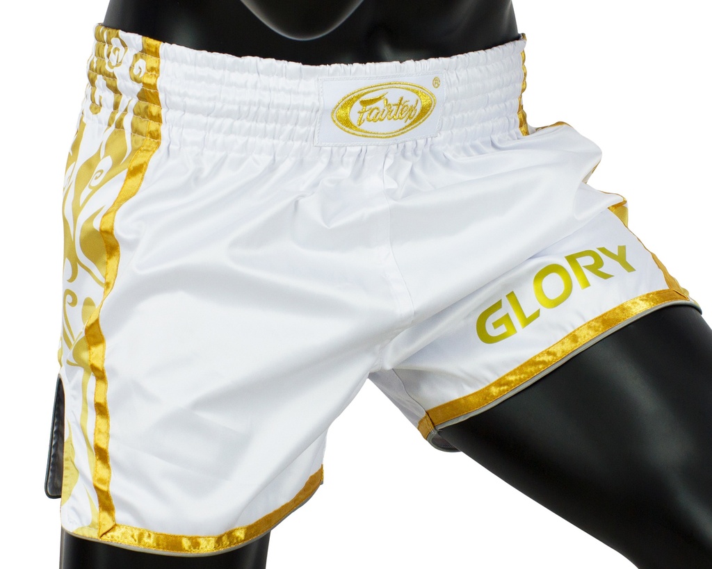 Fairtex Muay Thai Shorts Glory BSG2, Weiß-Gold 4