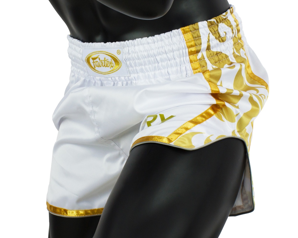 Fairtex Muay Thai Shorts Glory BSG2, Weiß-Gold 5