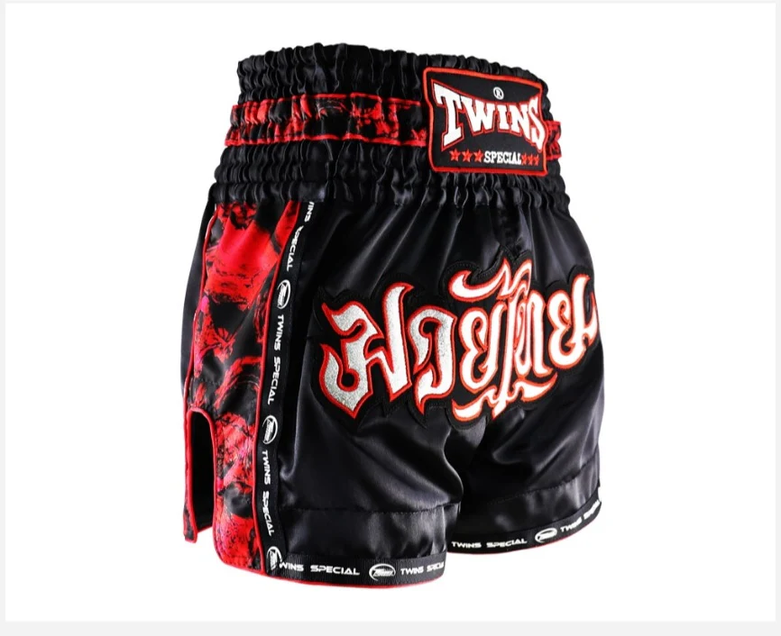 Twins Muay Thai Shorts Skull, Schwarz
