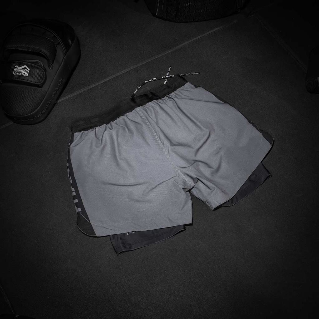 Phantom Fight Shorts Fusion 2in1, Grau
