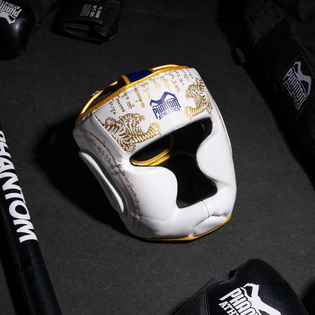 Phantom Kopfschutz Muay Thai LE, Weiß-Gold 3