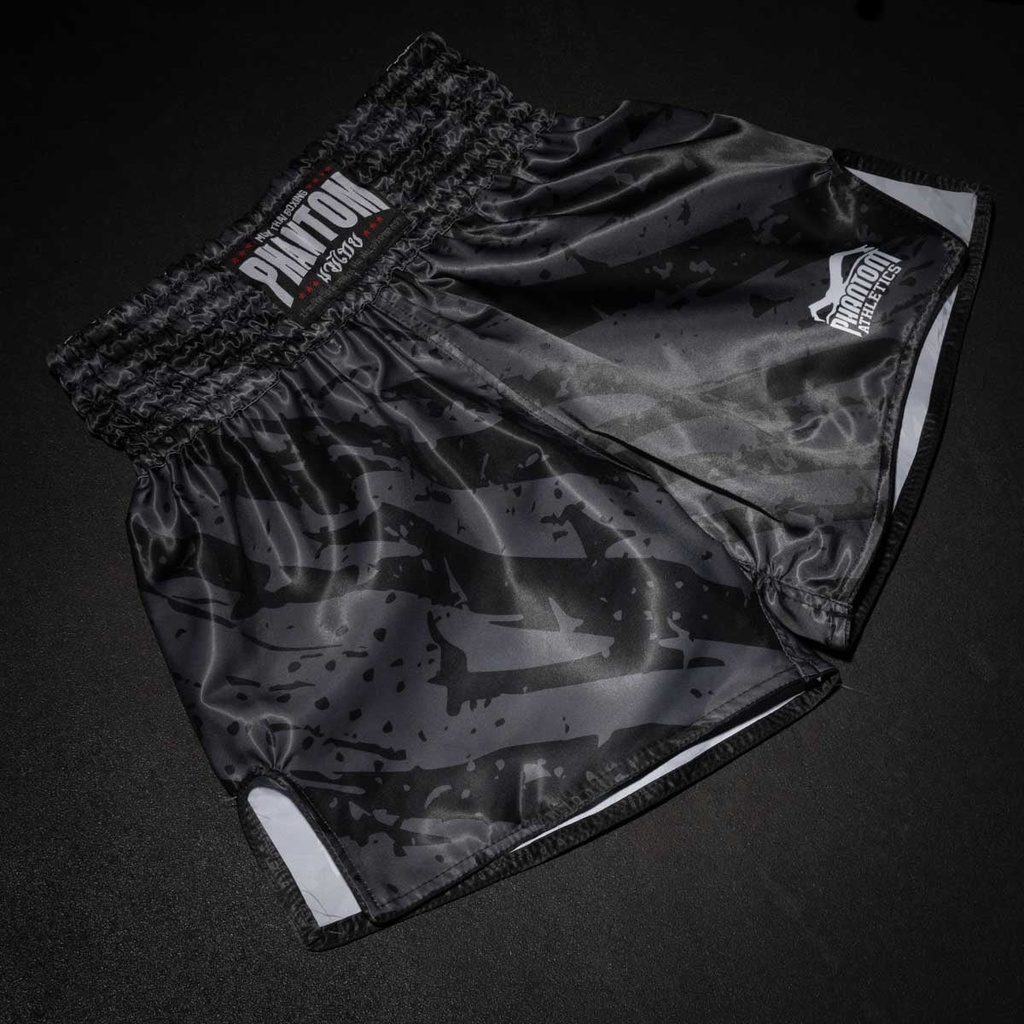 Phantom Muay Thai Shorts Camo Tiger, Schwarz-Grau 4