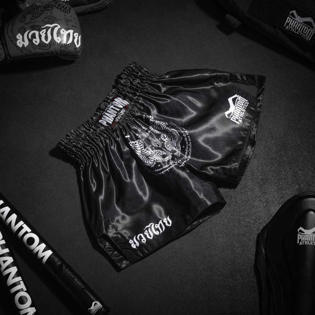 Phantom Muay Thai Shorts Sak Yant, Schwarz-Weiß 3