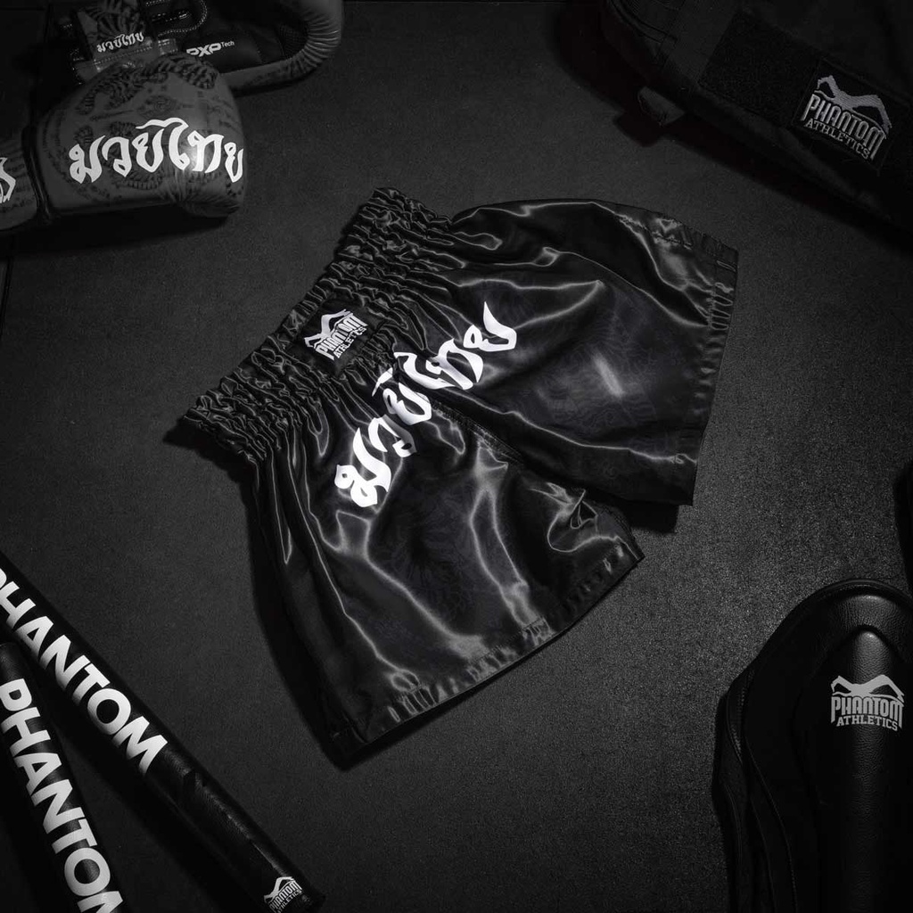Phantom Muay Thai Shorts Sak Yant, Schwarz-Weiß 4