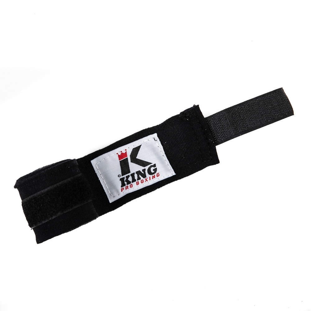 King Pro Boxing Boxbandage 4,5m halbelastisch, Schwarz