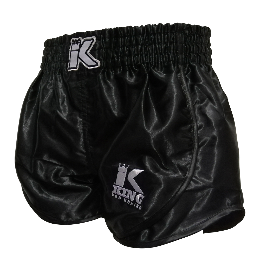 King Pro Boxing Muay Thai Shorts Retro Hybrid 1, Schwarz