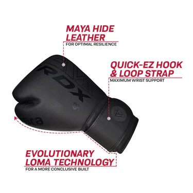 RDX Boxhandschuhe F6 Kara, Schwarz
