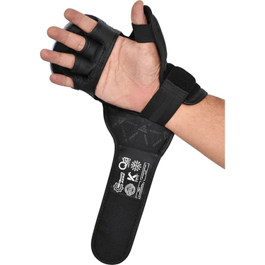 RDX MMA Handschuhe IMMAF Sparring Shooter, Schwarz-Blau 4