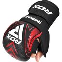 RDX MMA Handschuhe IMMAF Sparring Shooter, Schwarz-Rot 2