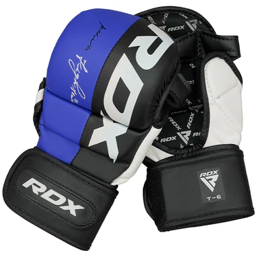 RDX MMA Handschuhe Sparring T6, Schwarz-Blau