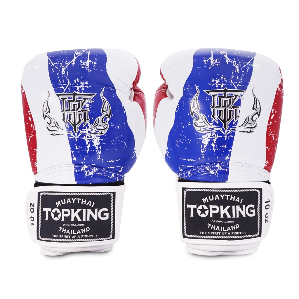 Top King Boxhandschuhe Thai Flag, Weiß