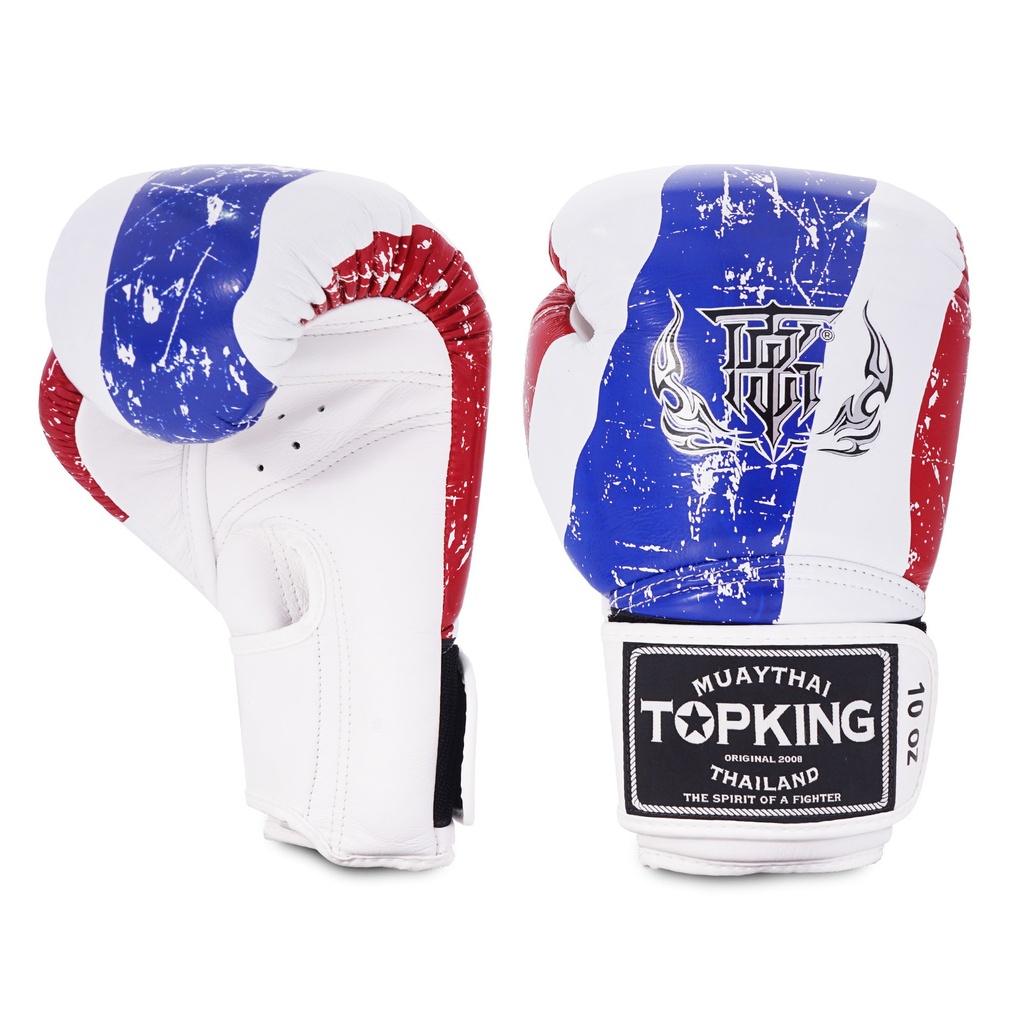 Top King Boxhandschuhe Thai Flag, Weiß