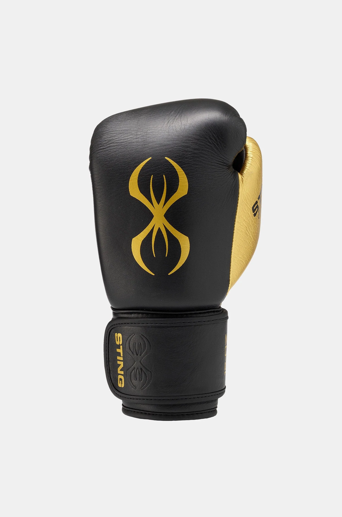 Sting Boxhandschuhe Pro Fight Evolution mit Schnürung, Schwarz